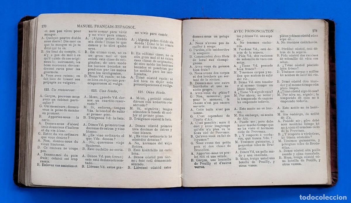 Diccionarios antiguos: MANUEL DE LA CONVERSATION FRAN&Ccedil;AIS-ESPAGNOL - Foto 4