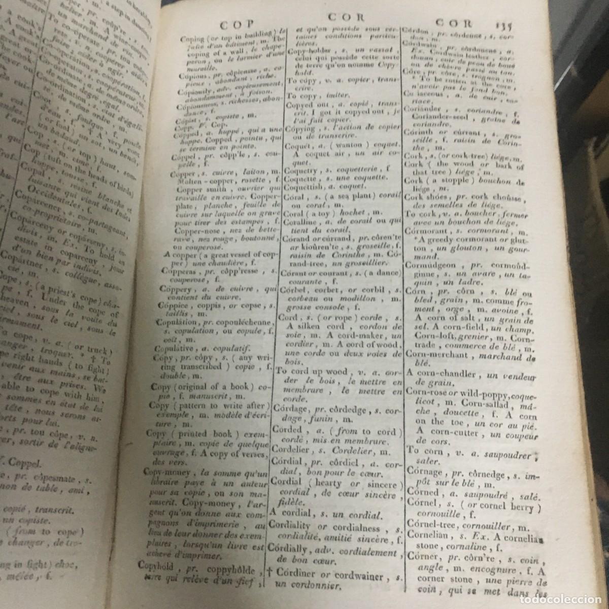 Diccionarios antiguos: DICTONNAIRE ANGLOIS , ABREG&Eacute; - Foto 4