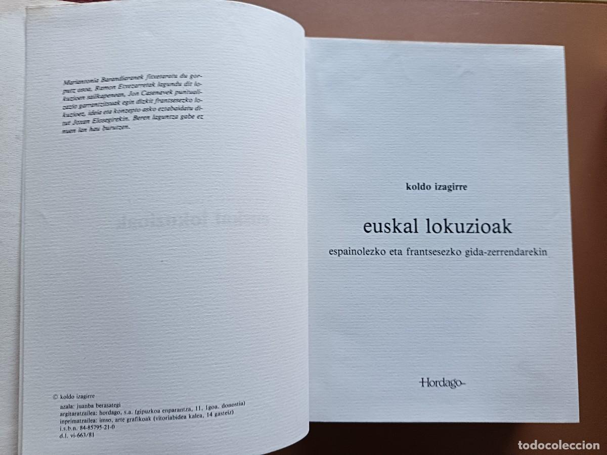Diccionarios antiguos: EUSKAL ESAMOLDEAK. (DOS TOMOS) - Foto 3