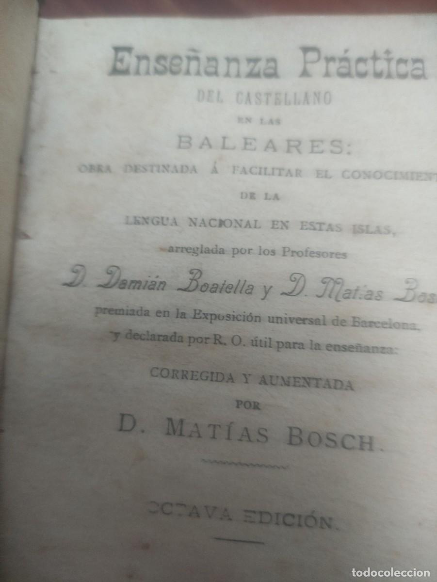 Diccionarios antiguos: Ense&ntilde;anza practica del castellano de las Baleares. - Foto 2