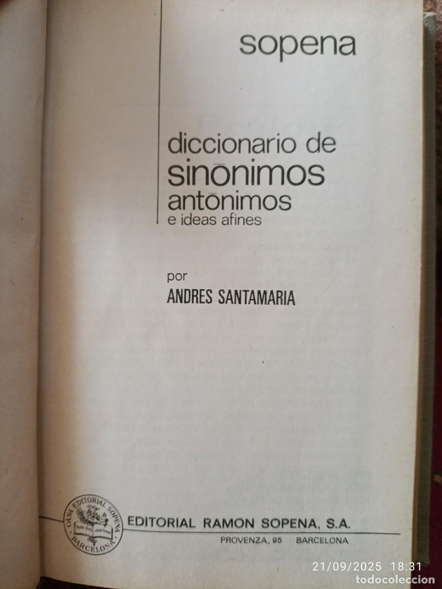 Diccionarios antiguos: Diccionario de sin&oacute;nimos y ant&oacute;nimos - Foto 2