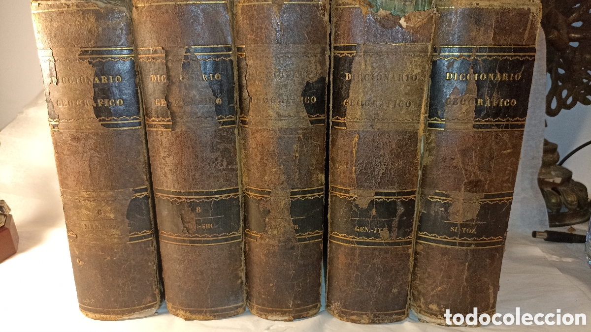 Diccionarios antiguos: Lote de 5 Libros: Diccionario Geogr&aacute;fico Universal (1832-1833)
