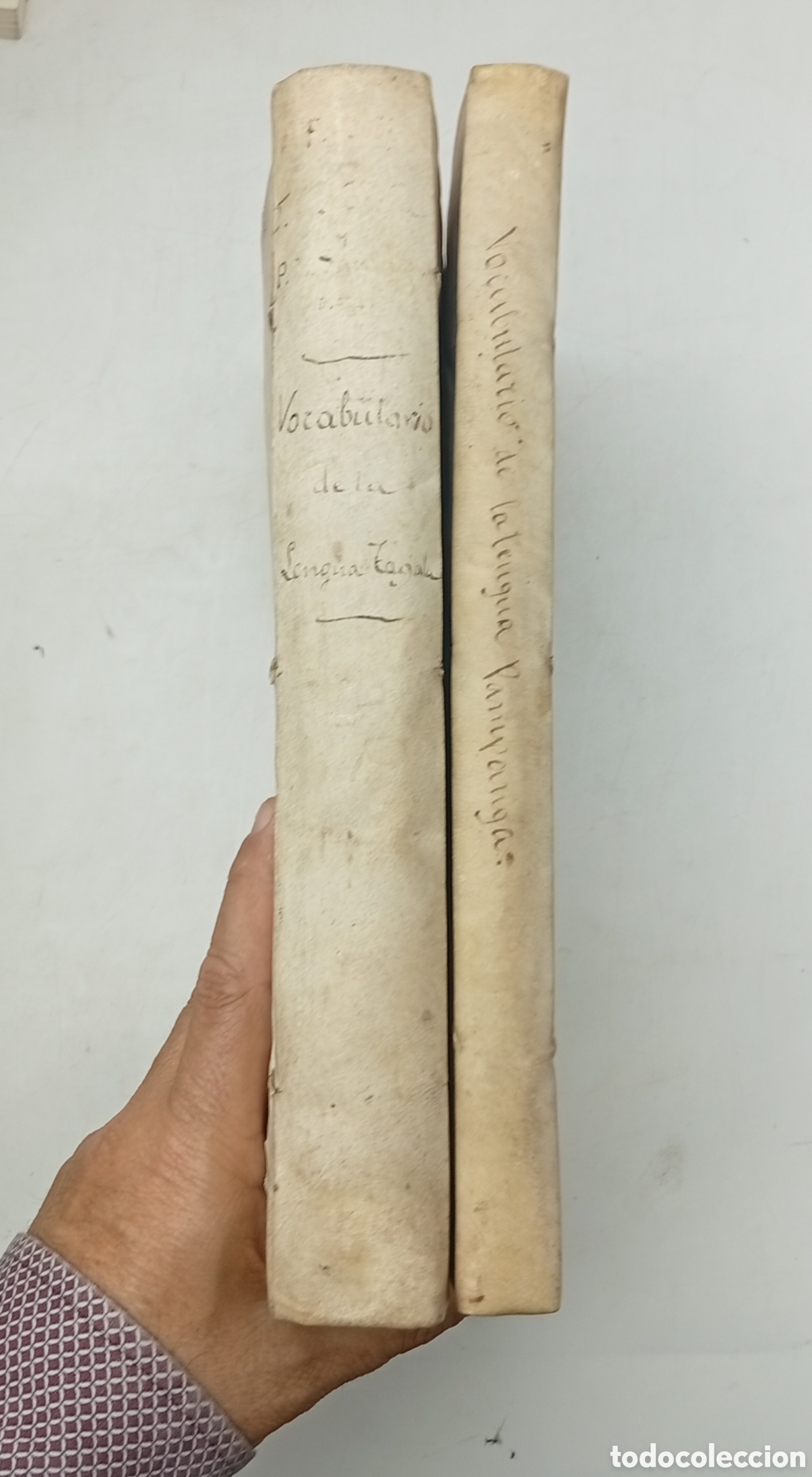Diccionarios antiguos: Dos diccionarios vocabulario engua ind&iacute;genas Filipinas Manila 1860 lengua Pampanga y Tagala