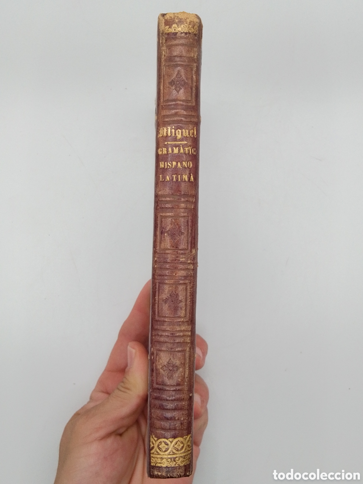Diccionarios antiguos: Gram&aacute;tica Hispano-Latina - Raimundo de Miguel (Madrid, 1878) - Encuadernaci&oacute;n &Eacute;poca