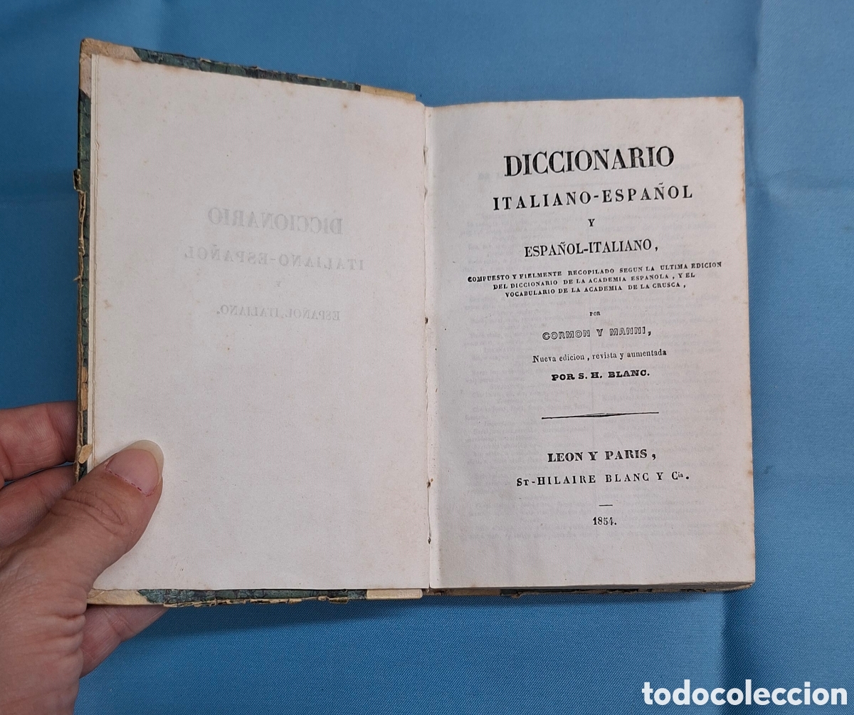 Diccionarios antiguos: Diccionario Antiguo Italiano-Espa&ntilde;ol (1851) - Cormon y Manni