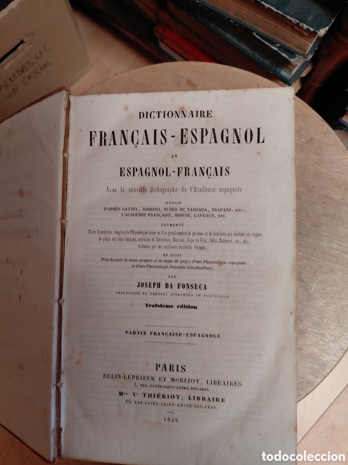 Diccionarios antiguos: 1854 Nouveau Dictionnaire Fran&ccedil;ais-Anglais et Anglais-Fran&ccedil;ais, abr&eacute;g&eacute; de Boyer, publicado en Par&iacute;s