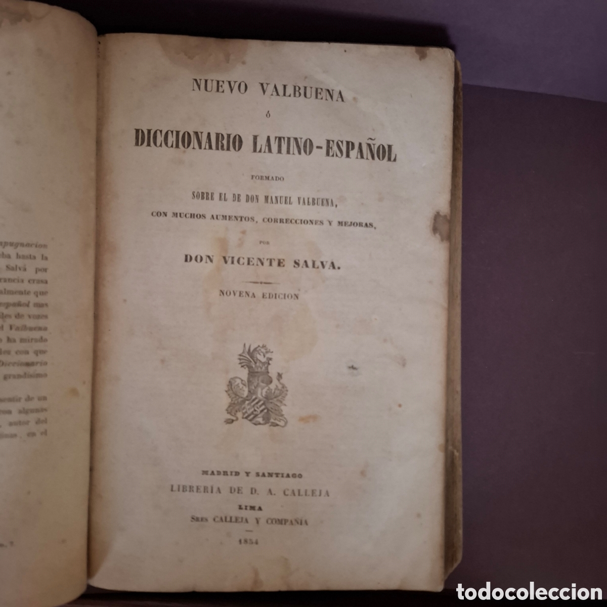 Diccionarios antiguos: Nuevo Valbuena o diccionario latino espa&ntilde;ol - Vicente Salv&aacute; - 1854