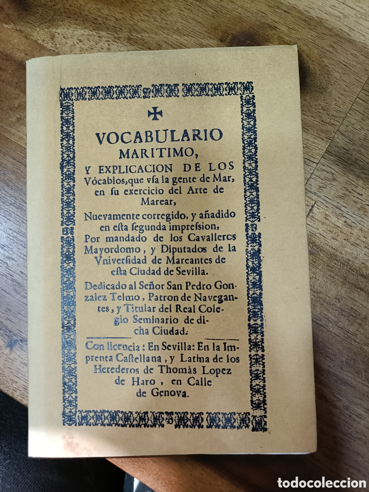 Diccionarios antiguos: Vocabulario mar&iacute;timo, Herederos de Thom&aacute;s L&oacute;pez de Haro 1992. Copia de la 2.&ordf; impresi&oacute;n siglo XVII