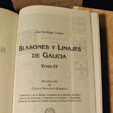 Livres: BLASONES Y LINAJES DE GALICIA . 4 TOMOS. Lote 362806170