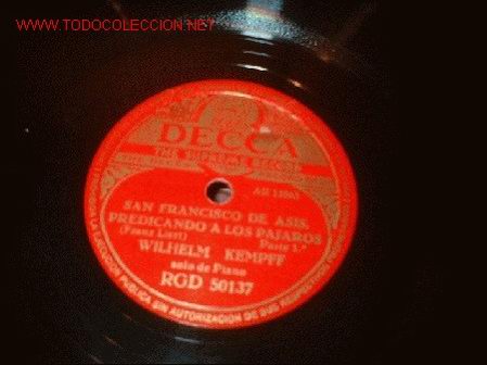 Discos de pizarra: DISCO DE GRAMOFONO DECCA -SAN FRANCISCO DE ASIS Y PREDICANDO A LOS PAJAROS- - Foto 1