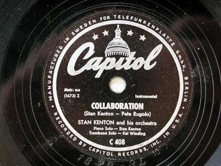 Discos de pizarra: STAN KENTON AND HIS ORCHESTRA     A- COLLABORATION   B- MACHITO CAPITOL C 408 - Foto 1