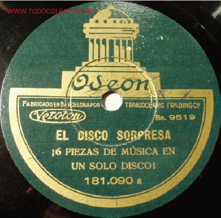 Discos de pizarra: DISCO 78 RPM Disco Sorpresa Odeon - Foto 1