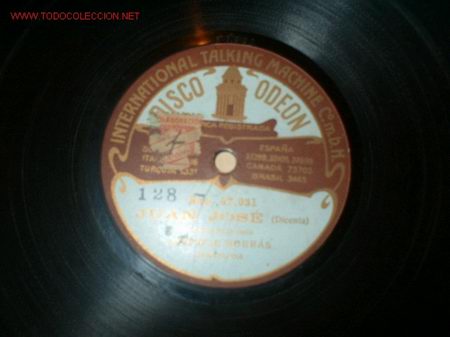 Discos de pizarra: DISCO GRAMOFONO JUAN JOSE MUY ANTIGUO. - Foto 1