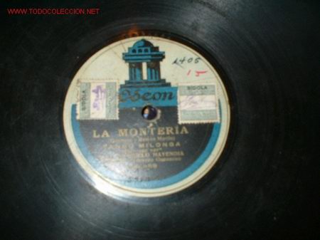 Discos de pizarra: DISCO GRAMOFONO LA MONTERIA-TANGO MILONGA MUY ANTIGUO. - Foto 1