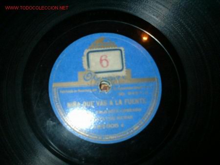 Disques en gomme-laque: DISCO GRAMOFONO NI&Ntilde;A QUE VAS A LA FUENTE-VALS JOTA COREADO .