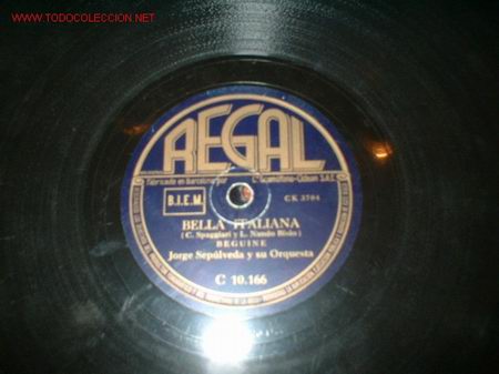 Discos de pizarra: ANTIGUO DISCO GRAMOFONO -BELLA ITALIANA. - Foto 1