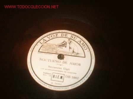 Discos de pizarra: DISCO DE LA VOZ DE SU AMO -NOCTURNO DE AMOR- Y -SERENATA- - Foto 1