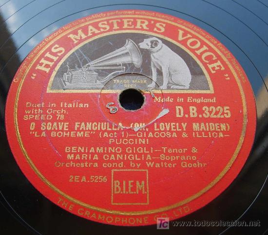 Discos de pizarra: HMV DB 3225 - BENIAMINO GIGLI - CELESTE AIDA - COMO NUEVO! - Foto 2