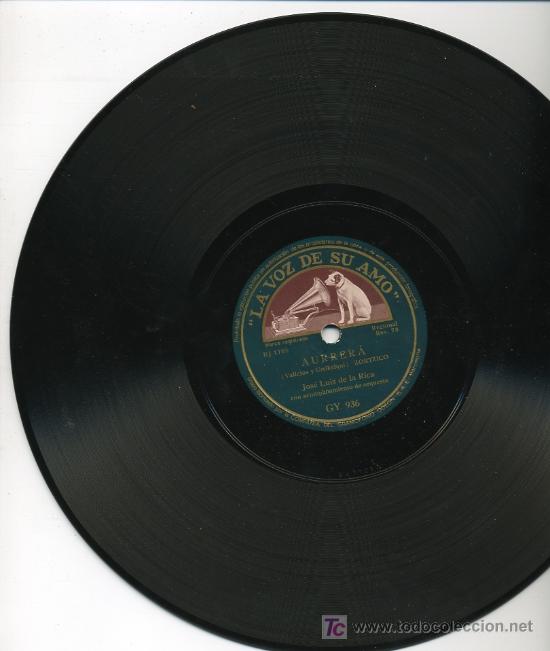 Discos de pizarra: Jos&eacute; Luis de la Rica - El caser&iacute;o / Aurrer&aacute; - Disco de 25 cm. - Foto 1