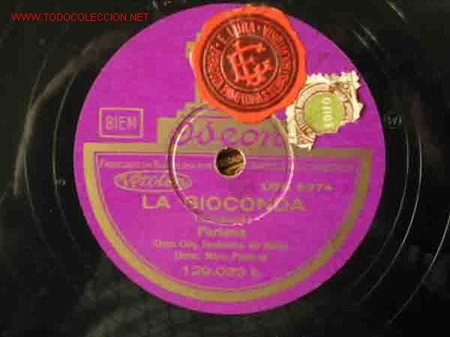 Discos de pizarra: LA GIOCONDA. 2 discos - Foto 1