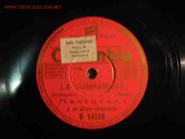 Discos de pizarra: La Cumparsita. Celos, Columbia, 1LP, - Foto 1