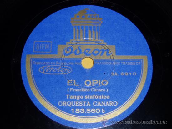 Discos de pizarra: DISCO 78 RPM - ORQUESTA CANARO - TANGO - ODEON - PIZARRA - Foto 1