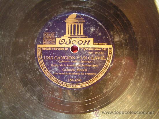 Discos de pizarra: Una Cancion y un Clavel de Carmen Morell - Foto 1