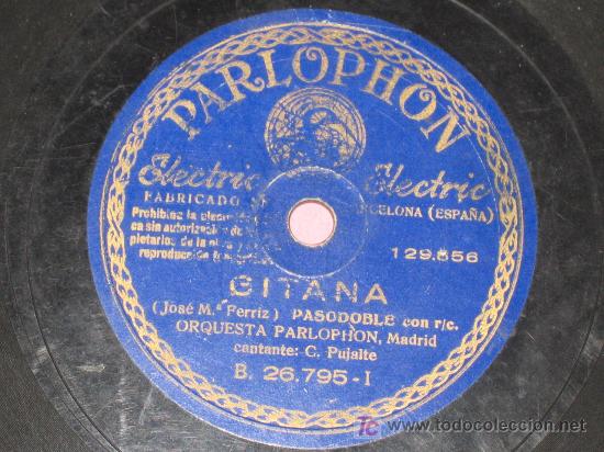 Discos de pizarra: PIZARRA C. PUJALTE - DE TRIANA , GITANA - Foto 1