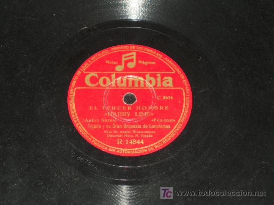 Discos de pizarra: TEJADA Y SU GRAN ORQUESTA - EL TERCER HOMBRE - - Foto 1