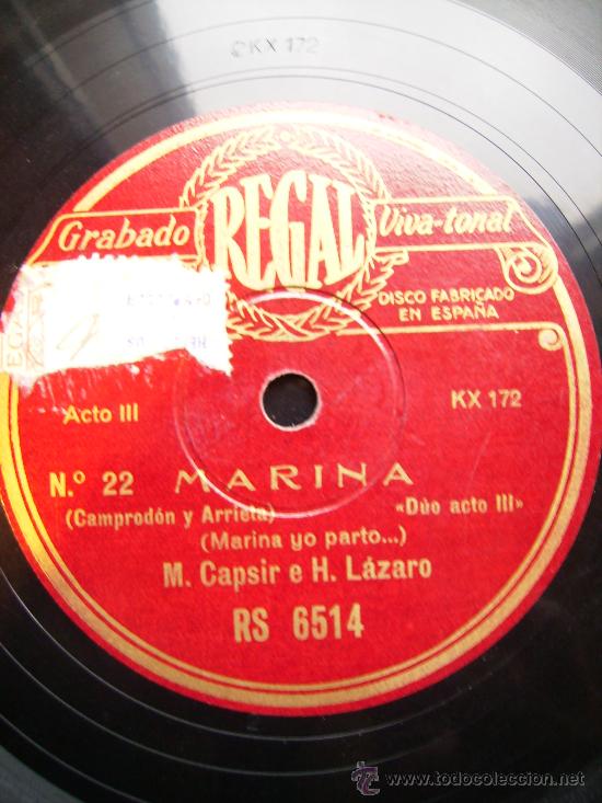 Discos de pizarra: marina, dos caras yo parto... y dichoso aquel - Foto 1