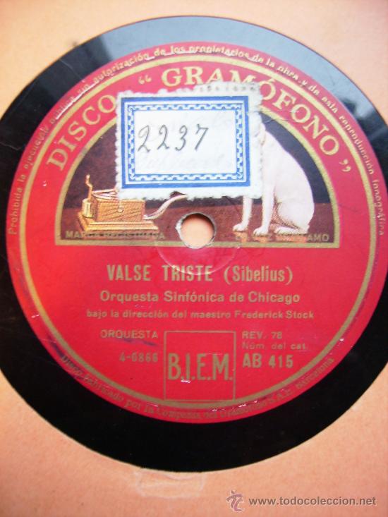 Discos de pizarra: orquesta sinfonica de chicago. valse triste. serenade. le vol du bourdon - Foto 2