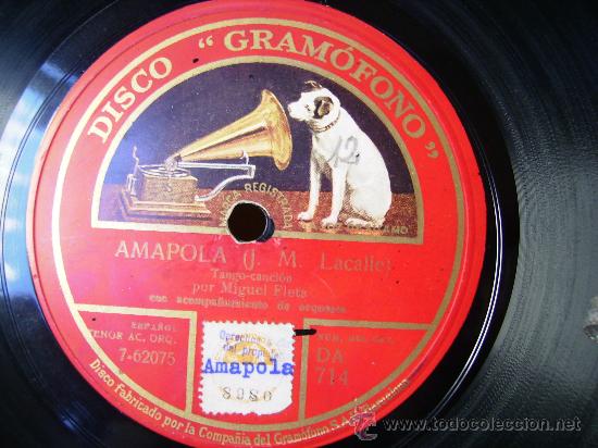 Discos de pizarra: amapola, tango cancion, y bimba non t&acute;avvicinar - Foto 1