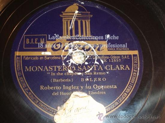 Discos de pizarra: DISCO DE GRAMOFONO ORIGINAL, MUY ANTIGUO, - Foto 1