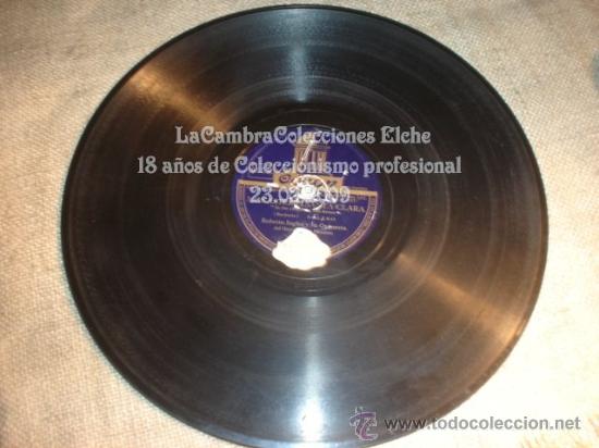 Discos de pizarra: DISCO DE GRAMOFONO ORIGINAL, MUY ANTIGUO, - Foto 2