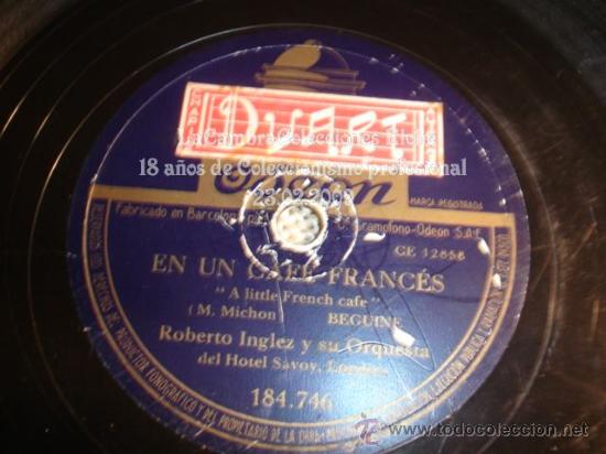 Discos de pizarra: DISCO DE GRAMOFONO ORIGINAL, MUY ANTIGUO, - Foto 3