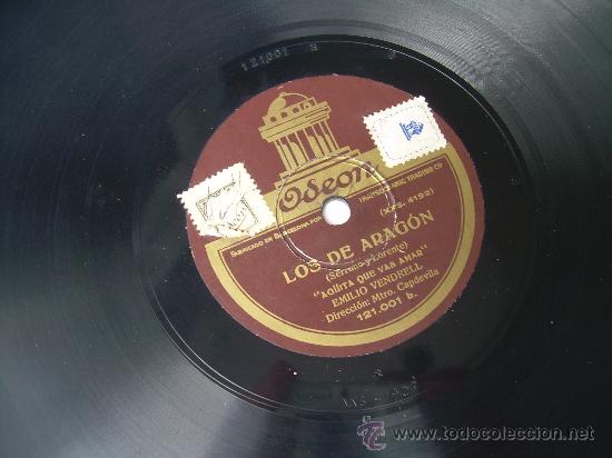 Discos de pizarra: LOS DE ARAG&Oacute;N  ODEON PIZARRA 78 RPM - Foto 1