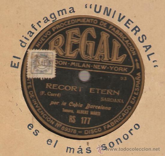 Discos de pizarra: COBLA BARCELONA : RECORD ETERN +  MARI ROSA /// SARDANAS - Foto 1