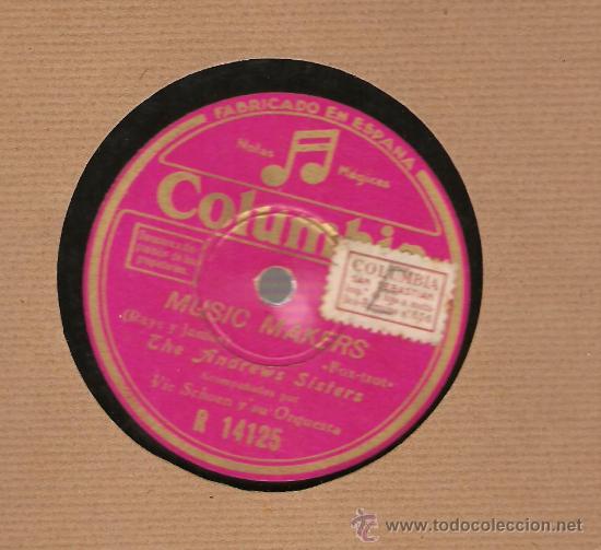 Discos de pizarra: THE ANDREWS SISTERS : AURORA + MUSIC MAKERS - Foto 2