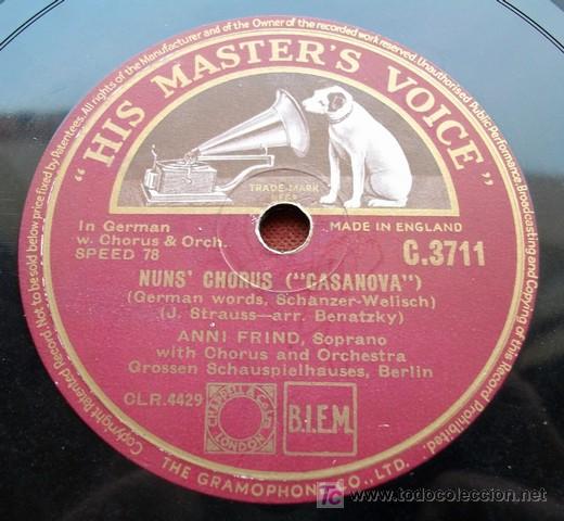 Discos de pizarra: HMV C.3711 - ANNI FRIND - SPANISH ROMANCE / NUNS CHORUS - Foto 2