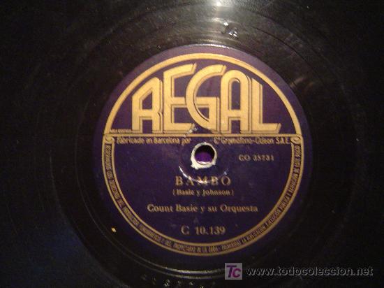 Discos de pizarra: DISCO GRAMOFONO REGAL - BAMBO - COUNT BASIE Y SU ORQUESTA - Foto 1