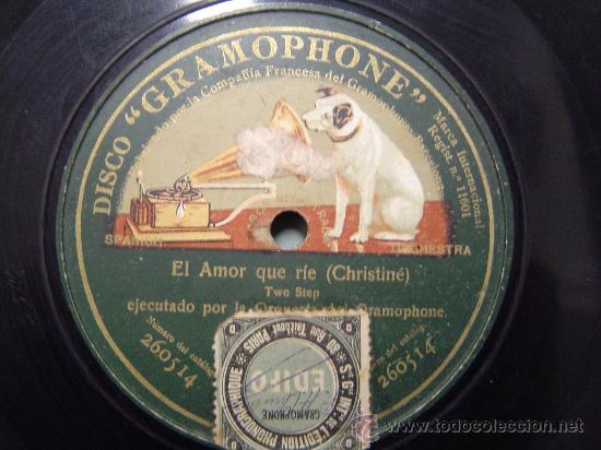 Discos de pizarra: DISCO GRAMOFONO - EL AMOR QUE RIE - (CHRISTINE) TWO STEP - MONOFOCAL - Foto 1