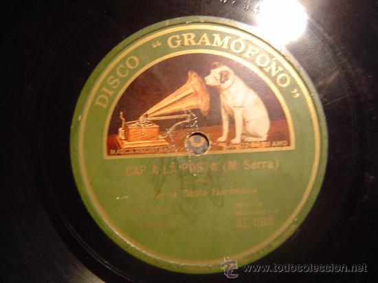 Discos de pizarra: DISCO GRAMOFONO - CAP A LA POSTA (SARDANA) - COBLA BARCELONA - Foto 1