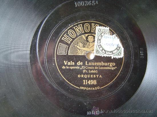 Discos de pizarra: DISCO GRAMOFONO - VALS DE LUXEMBURGO - DE LA OPERETA - Foto 1