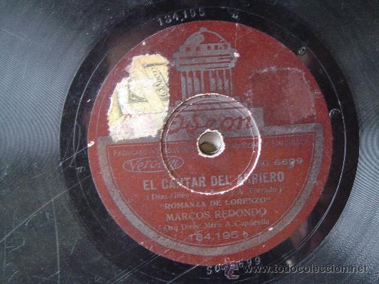 Discos de pizarra: DISCO GRAMOFONO - EL CANTAR DEL ARRIERO - - Foto 2