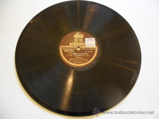 Discos de pizarra: DISCO DE PIZARRA DE LA CASA ODEON - LA REVOLTOSA - Foto 1
