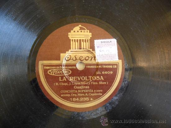 Discos de pizarra: DISCO DE PIZARRA DE LA CASA ODEON - LA REVOLTOSA - Foto 4