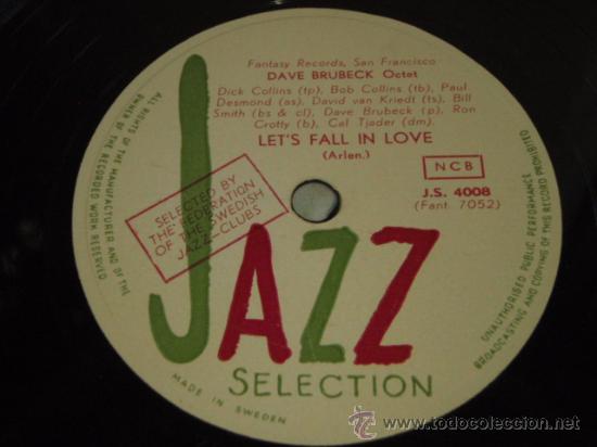 Discos de pizarra: DAVE BRUBECK OCTET ( LETS FALL IN LOVE - LOVE WALKED IN ) JAZZ SELECTION* - Foto 1