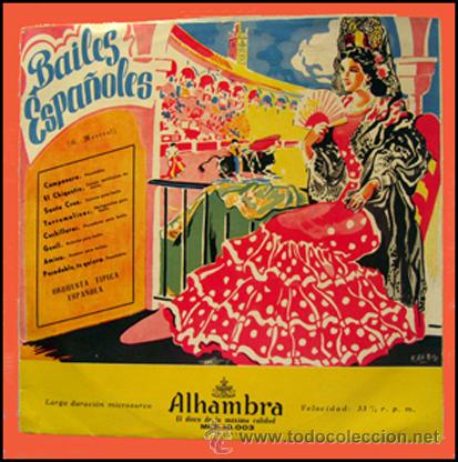 Discos de pizarra: BAILES ESPA&Ntilde;OLES . MICROSURCO 25 mm. PASODOBLES - Foto 1