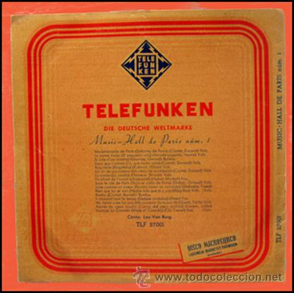 Discos de pizarra: MUSIC HALL PARIS . MICROSURCO 25 mm.  TELEFUNKEN - Foto 1