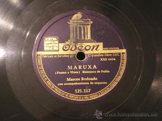 Discos de pizarra: MARCOS REDONDO: MARUXA / EL PAJARO AZUL - Foto 1